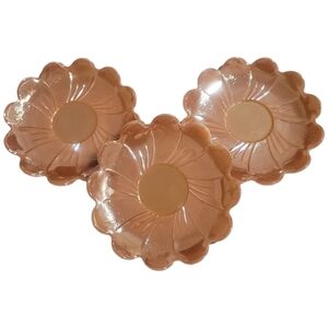 ⏳️Vintage⏳️FIRE KING: Peach Luster LOTUS, SAUCERS, SET OF 3